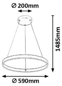 Rabalux 6299 - Πολύφωτο dimmer LED σε σχοινί OTHELLO LED/36W/230V + RC