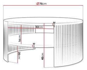 Τραπεζάκι σαλονιού FIKOLI 40x75 cm μαύρο/χρυσαφί δρυς