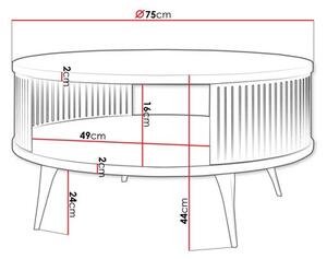 Τραπεζάκι σαλονιού ROENNI 44x75 cm μαύρο/χρυσαφί δρυς