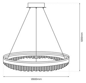 Κρεμαστό φωτιστικό οροφής LED PRECIOSA LED/52W/230V διάμετρος 60 cm χρυσό