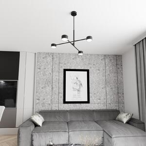 EMIBIG LIGHTING Κρεμαστή λάμπα Natsu, μήκος 64 cm, μέταλλο, 4 φτερά., ρυθμιζόμενος, Μαύρο, Σαλόνι / τραπεζαρία, Μέταλλο, σύγχρονο