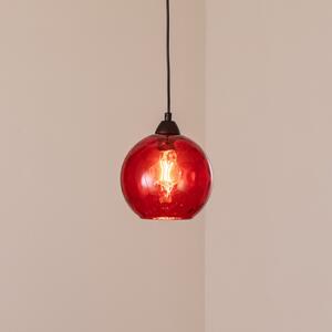 Opviq Κρεμαστό φωτιστικό Benek, κόκκινο, γυαλί, Ø 20 cm, E27, ρυθμιζόμενος, Κόκκινο, Σαλόνι / τραπεζαρία, Γυαλί, Νεανική διαβίωση