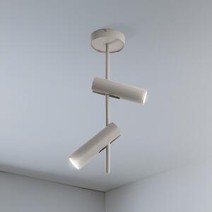 SIGMA Σποτ οροφής Leda 2, ταύπ, 2 φώτα, χάλυβας, GU10, ύψος 55 cm, ρυθμιζόμενος, Μπεζ, Σαλόνι / τραπεζαρία, Μέταλλο, σύγχρονο
