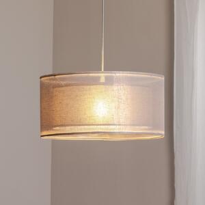Maco Design Duo Den Light κρεμαστό φωτιστικό, ασημί-γκρι, Ø 50 cm, λινό, PVC, ρυθμιζόμενος, Γκρι, Σαλόνι / τραπεζαρία, Ύφασμα / Κλωστοϋφαντουργία