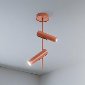 SIGMA Σποτ οροφής Leda 2, κεραμιδί, 2 φλόγες, ύψος 55 cm, ρυθμιζόμενος, Κόκκινο, Σαλόνι / τραπεζαρία, Μέταλλο, σύγχρονο