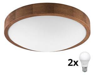 Brilagi - LED Φωτιστικό οροφής CARVALHO SLIM 2xE27/60W/230V δρυς διάμετρος 37 cm