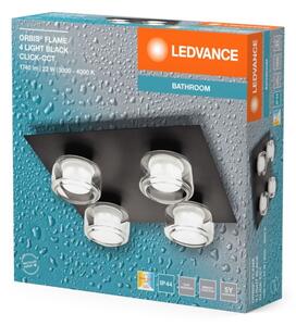 Ledvance -Φωτιστικό οροφής μπάνιου LED ORBIS FLAME 4xLED/5,5W/230V IP44 μαύρο