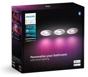 Philips-ΣΕΤ 3x LED RGBW Dimmable φωτιστικό μπάνιου Hue XAMENTO 1xGU10/4,2W IP44