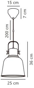 Nordlux - Κρεμαστό φωτιστικό οροφής ADRIAN 1xE27/25W/230V διάμετρος 25 cm γκρι