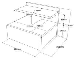 Κομοδίνο 32x40 cm δρυς