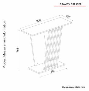 Τραπέζι κονσόλα GRAVITY 76,8x90 cm μαύρο/χρυσό