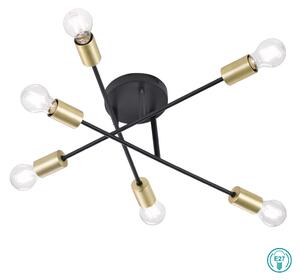 Φωτιστικό Οροφής Trio Lighting Cross 606700632 Μαύρο Ματ με Χρυσό Ματ