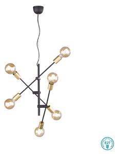 Φωτιστικό Κρεμαστό Trio Lighting Cross 306700632 Μαύρο Ματ με Χρυσό Ματ