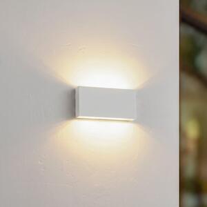 Lindby Lucande LED φωτιστικό τοίχου εξωτερικού χώρου Jarte, 20 cm, λευκό, IP65, Λευκό, Πλαστικό, σύγχρονο