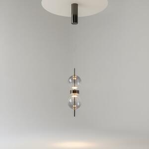 Maytoni Κρεμαστό φωτιστικό LED DOUBLE MOON, γκρι καπνός, Ø 12 cm, γυαλί, Γκρι, Σαλόνι / τραπεζαρία, Γυαλί, σύγχρονο, Σφαίρα