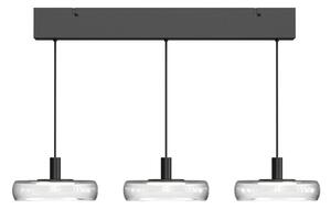 Maytoni Κρεμαστό φωτιστικό LED FLOAT, διαφανές/μαύρο, 3 λάμπες, 68 εκ., γυαλί/μέταλλο, ρυθμιζόμενος, Διαφανές, Σαλόνι / τραπεζαρία, Γυαλί, σύγχρονο
