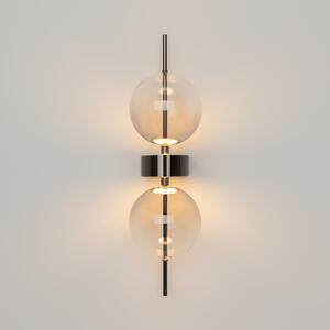 Maytoni Φωτιστικό τοίχου LED DOUBLE MOON, γκρι καπνός, ύψος 43 εκ., γυαλί, ρυθμιζόμενος, Γκρι, Σαλόνι / τραπεζαρία, Γυαλί, σύγχρονο, Σφαίρα