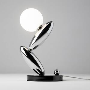 Maytoni Επιτραπέζια λάμπα LED RESONANCE, πλατίνα/οπάλιο, 37 εκ., μέταλλο/γυαλί,, ρυθμιζόμενος, Μεταλλικό, Σαλόνι / τραπεζαρία, Μέταλλο, σύγχρονο