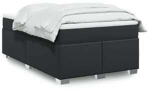 VidaXL Κρεβάτι Boxspring με Στρώμα Μαύρο 120x190εκ.από Συνθετικό Δέρμα