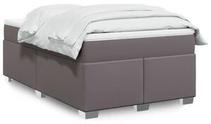 VidaXL Κρεβάτι Boxspring με Στρώμα Γκρι 120x190εκ. από Συνθετικό Δέρμα