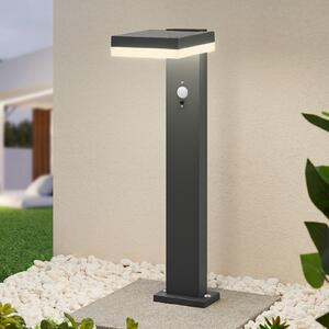 Lindby Laira LED ηλιακό φωτιστικό βάθρο, 50 cm, Μαύρο, Μέταλλο, σύγχρονο