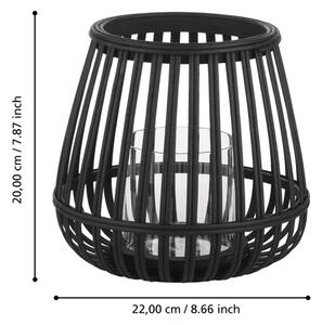 Eglo 422085 - Κηροπήγιο BUNAWAN 20x22 cm μαύρο/μπαμπού