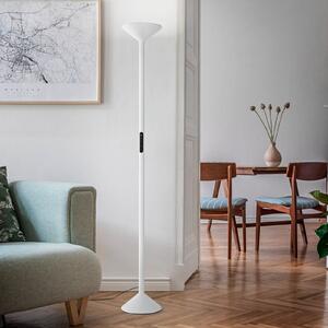 Fabas Luce Λάμπα δαπέδου LED Tratto, λευκή, μέταλλο, CCT, ρυθμιζόμενη ένταση φωτισμού, ρυθμιζόμενος, Λευκό, Σαλόνι / τραπεζαρία, Μέταλλο, σύγχρονο