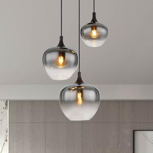 Globo Maxy κρεμαστό φωτιστικό, Ø 48 cm, γκρι καπνός, γυαλί, 3-φωτισμός., ρυθμιζόμενος, Γκρι, Σαλόνι / τραπεζαρία, Γυαλί