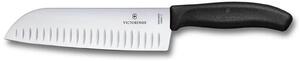Μαχαίρι Santoku Victorinox Swiss Classic με αυλακώσεις και μήκος λεπίδας 17cm - Black