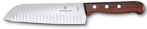 Μαχαίρι Santoku Victorinox με αυλακώσεις, ξύλινη λαβή και μήκος λεπίδας 17cm - Σε ειδική συσκευασία δώρου