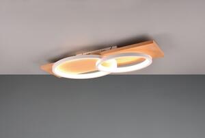 Πλαφονιέρα Φωτιστικό Οροφής LED 30W Switch Dimmer Φυσικό Ξύλο 75cm Barca Trio Lighting 641110231 Λευκό