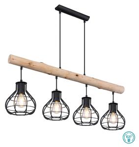 Κρεμαστό Φωτιστικό Ράγα Globo Lighting Clastra 15388-4H Μαύρο