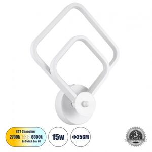 Απλίκα Φωτιστικό Τοίχου LED 15W 1800lm CCT ANNA Globostar 61086 Λευκό