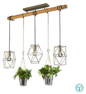 Φωτιστικό Κρεμαστό Ράγα Trio Lighting Plant 301000367 Ξύλο - Νίκελ Αντικέ