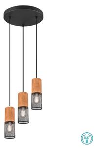 Φωτιστικό Κρεμαστό Trio Lighting Tosh 304330332 Ξύλο - Μαύρο Ματ