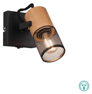 Φωτιστικό Οροφής Σποτ Retro Trio Lighting Tosh 804370132 Ξύλο - Μαύρο Ματ