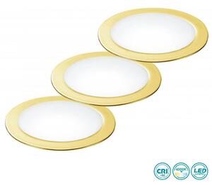 Σετ Τρία Φωτιστικά Panel Χωνευτά Intec Fusion-3x5W ORO 8031440353359 Χρυσό