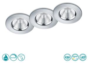 Φωτιστικό Σποτ Χωνευτό Trio Lighting Zagros 650710306 Χρώμιο (IP65) (ΣΕΤ 3 ΤΕΜ.)