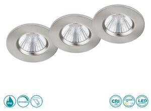 Φωτιστικό Σποτ Χωνευτό Trio Lighting Zagros 650710307 Νίκελ Ματ (IP65) (ΣΕΤ 3 ΤΕΜ.)