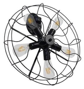 Απλίκα Φωτιστικό Τοίχου Μαύρο Φ46 GloboStar FAN 01163 01163 Μαύρο