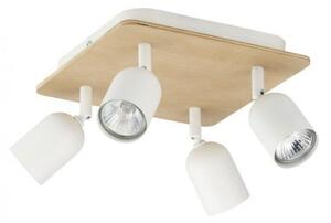 Σποτ Φωτιστικό Οροφής με ξύλο τετράφωτο TOP WOOD TK Lighting 3297 Λευκό