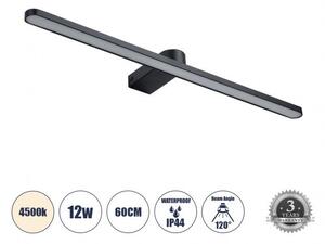 Απλίκα Καθρέπτη Μπάνιου-Πίνακα LED 12W 1400lm MEGAN Globostar 60448 Μαύρο