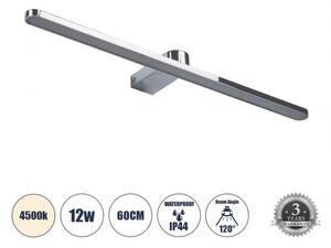 Απλίκα Καθρέπτη Μπάνιου-Πίνακα LED 12W 1400lm MEGAN Globostar 60449 Νίκελ Ματ