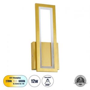 Απλίκα Φωτιστικό Τοίχου LED CCT 12W 1440lm TIARA Globostar 61328 Χρυσό