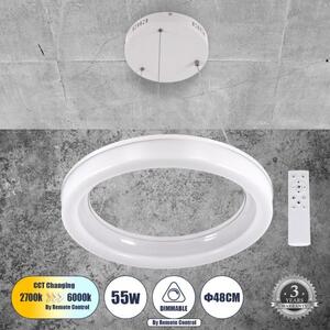 Κρεμαστό Φωτιστικό Οροφής LED CCT 55W 6376 lm ARIANA Globostar 61038 Λευκό