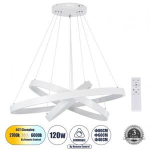 Κρεμαστό Φωτιστικό Οροφής LED 120W 14723lm NEMESIS TRIO Globostar 61171-DECO Λευκό