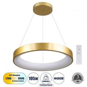 Κρεμαστό Φωτιστικό Οροφής LED 105W 12075lm SALEM Globostar 61247 Χρυσό