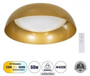 Πλαφονιέρα Φωτιστικό Οροφής LED CCT 60W 6900lm ANATOLIA Globostar 61263 Χρυσό