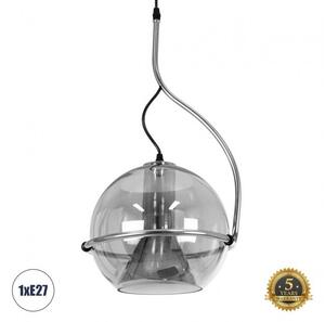 Κρεμαστό Φωτιστικό Οροφής Γυάλινο E27 GLASSO Globostar 60928 Νίκελ Ματ