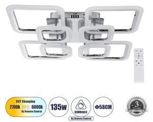 Φωτιστικό Οροφής LED CCT 135W 16200lm ROYAL-S Globostar 61326 Νίκελ Ματ